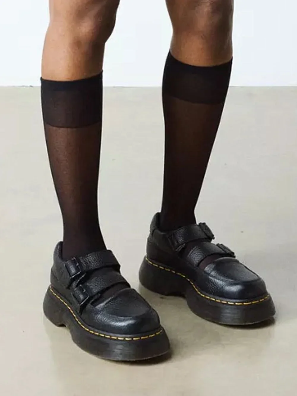 Dr. Martens Buzz Mary Jane Platform Shoes Black Milled Nappa NWT - Picture 7 of 12